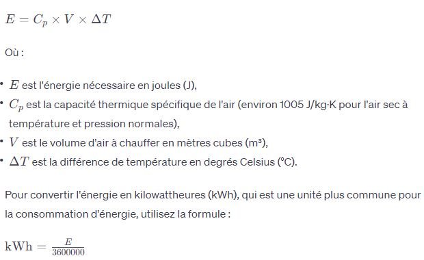 image calcule calorique chauffage